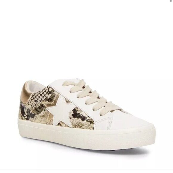 Steve Madden 'Sienna' Multi Snake Sneakers White Leather  Multi-snake, Sz 6 - Picture 2 of 15